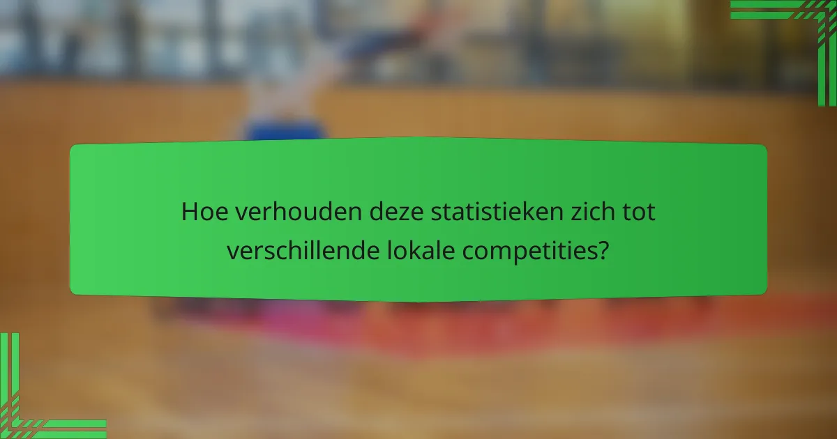 Hoe verhouden deze statistieken zich tot verschillende lokale competities?